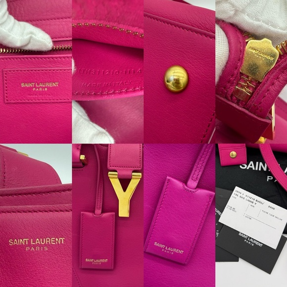 Authentic Yves Saint Laurent pink small cabad tote in smoot calfskin leather - Picture 14 of 15